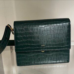JW Pei Croc Embossed Mini Flap Bag in Green